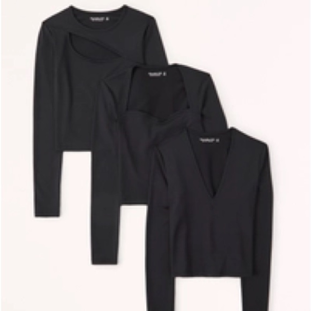 Abercrombie & Fitch soft collection black going out tops - v neck & cutout